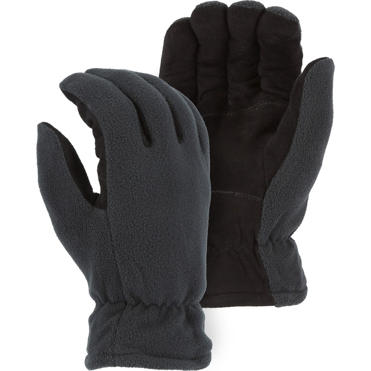 Majestic 1665 Deerskin Heatlok Winter Lined, Fleece Back, Drivers Glove, Black (One Dozen)