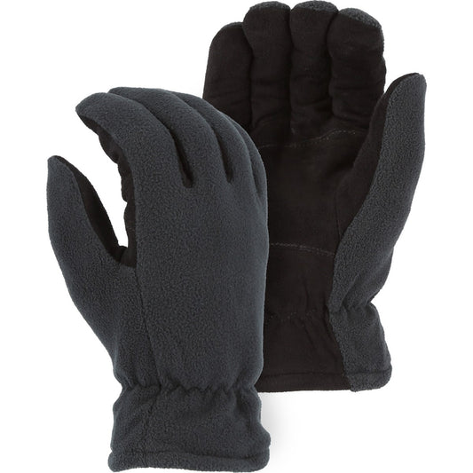 Majestic 1665 Deerskin Heatlok Winter Lined, Fleece Back, Drivers Glove, Black (One Dozen)