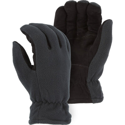 Majestic 1665 Deerskin Heatlok Winter Lined, Fleece Back, Drivers Glove, Black (One Dozen)