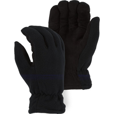 Majestic 1668 Deerskin Heatlok Winter Lined, Fleece Back, Drivers Glove, Black (One Dozen)