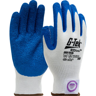 G-Tek 19-D313 Seamless Knit A4 Dyneema® Diamond 2.0 Blended Glove with Latex Coated Crinkle Grip on 