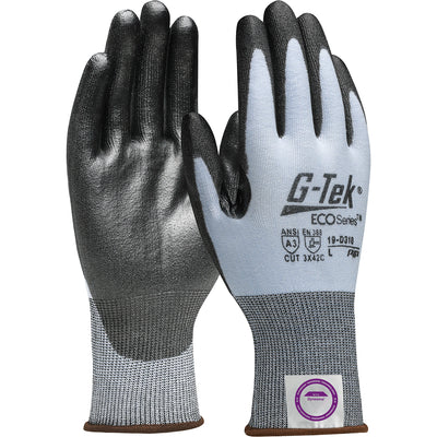 G-Tek 19-D318 Seamless Knit Dyneema® Diamond 2.0 Blended Glove with Polyurethane Coated Flat Grip on