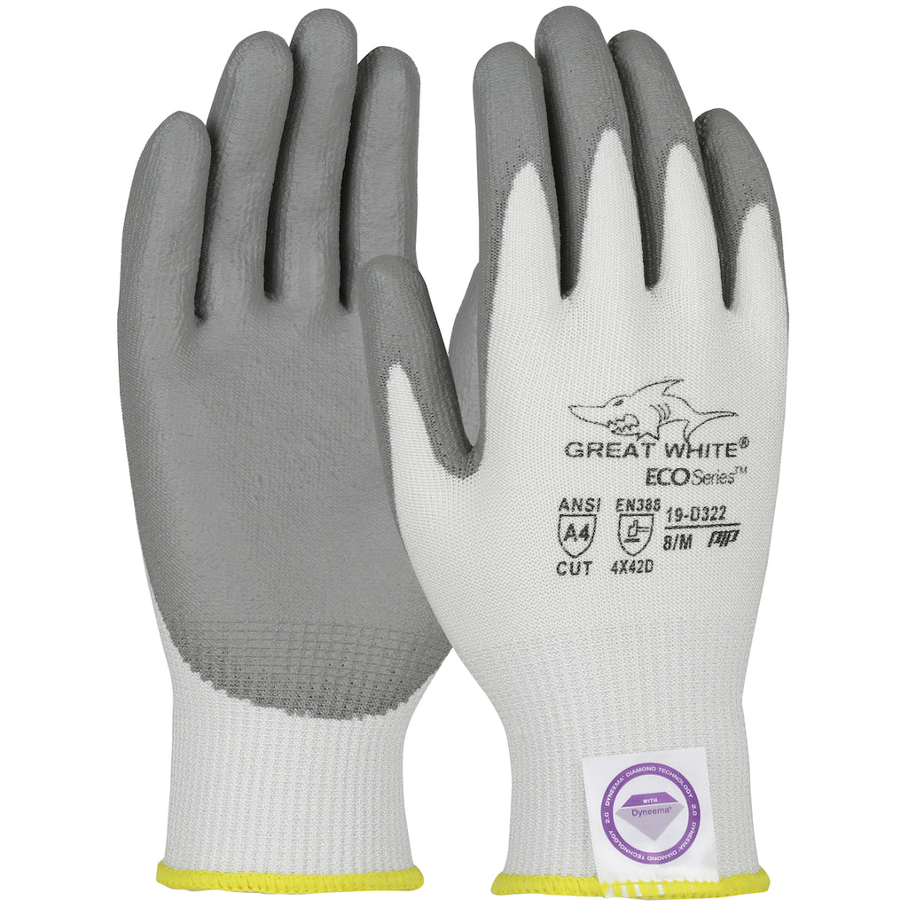 PIP 19-D322 Great White 3GX Knit Dyneema Polyurethane Coated Safety Glove(One Dozen)