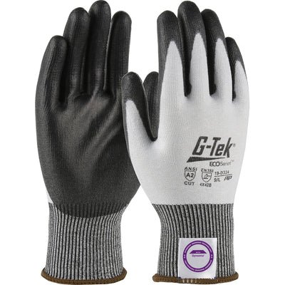 G-Tek 19-D324 Seamless Knit Dyneema® Phoenix Blended Glove with Polyurethane Coated Flat Grip on Pal