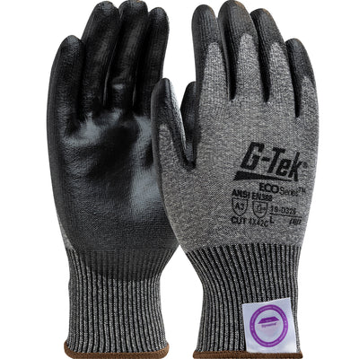 G-Tek 19-D326 Seamless Knit Dyneema® Phoenix Blended Glove with Polyurethane Coated Flat Grip on Pal
