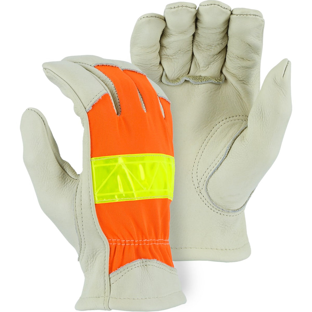 Majestic 1950 Cowhide High Vis Back Drivers Glove (One Dozen)