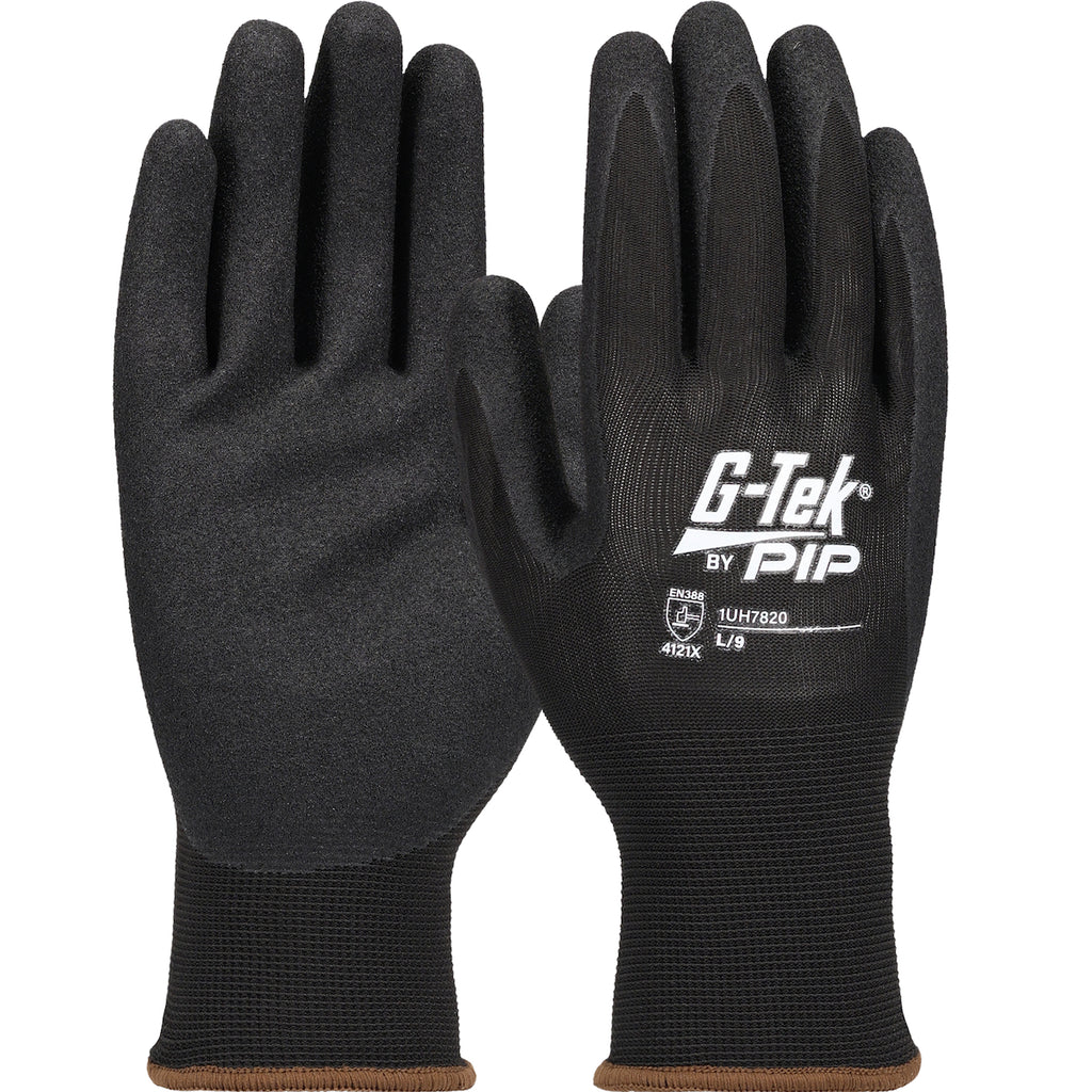 Boss 1UH7820 Seamless Knit Polyester with Double-Dipped Nitrile Coated Grip Safety Glove (One Dozen)