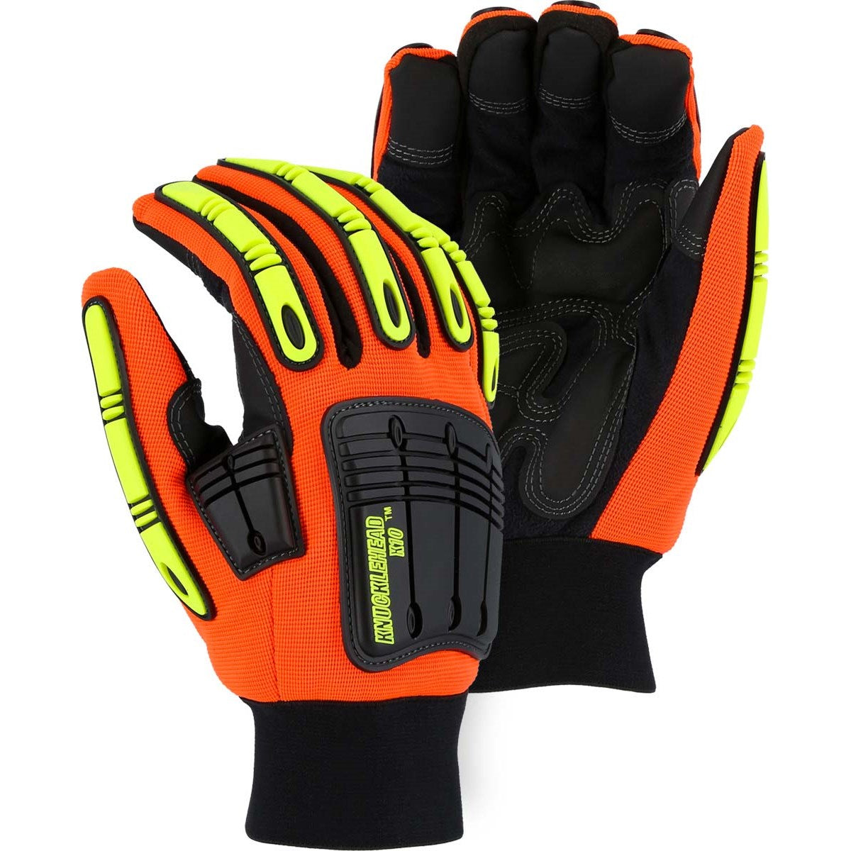 Majestic 21247HO Thinsulate Winter Lined Knucklehead X10 Armor Skin Mechanics Glove with Impact Protection (One Dozen)