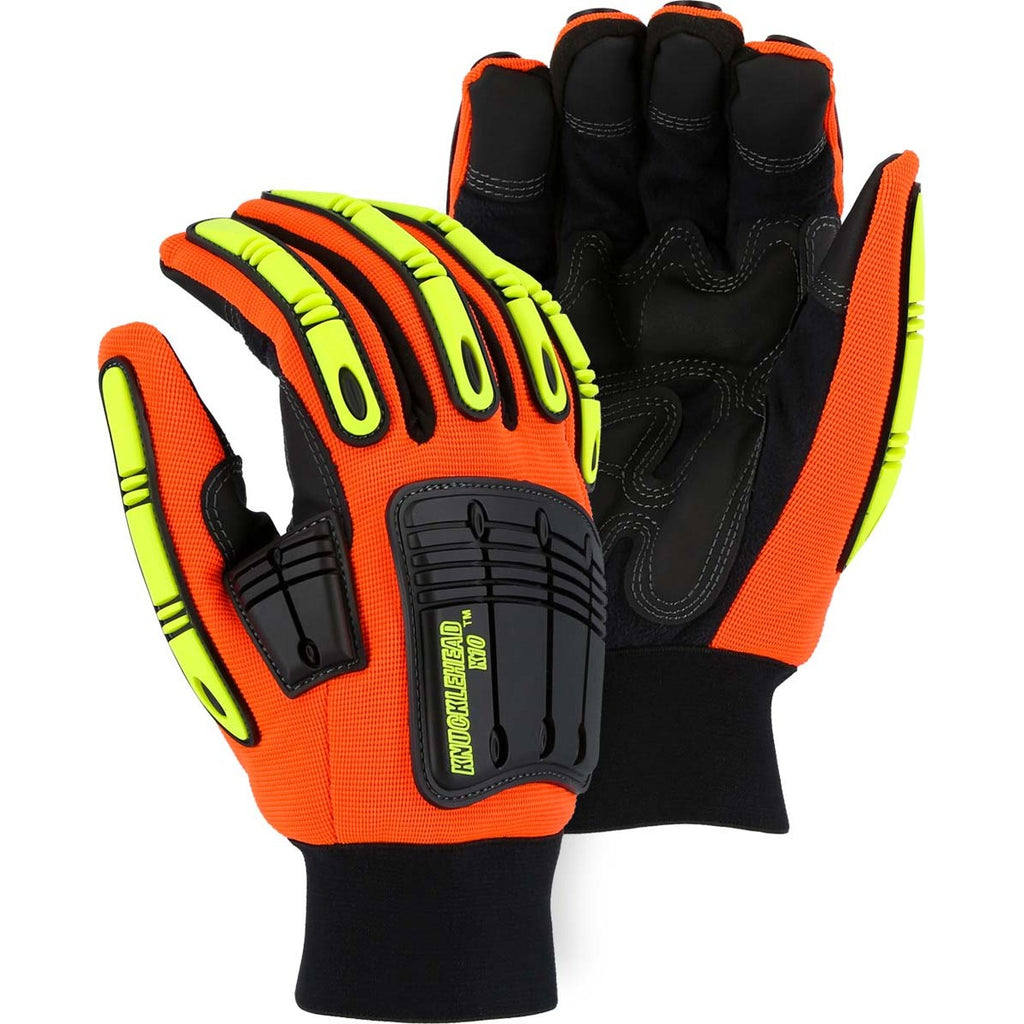 Majestic 21247HO Thinsulate Winter Lined Knucklehead X10 Armor Skin Mechanics Glove with Impact Protection (One Dozen)