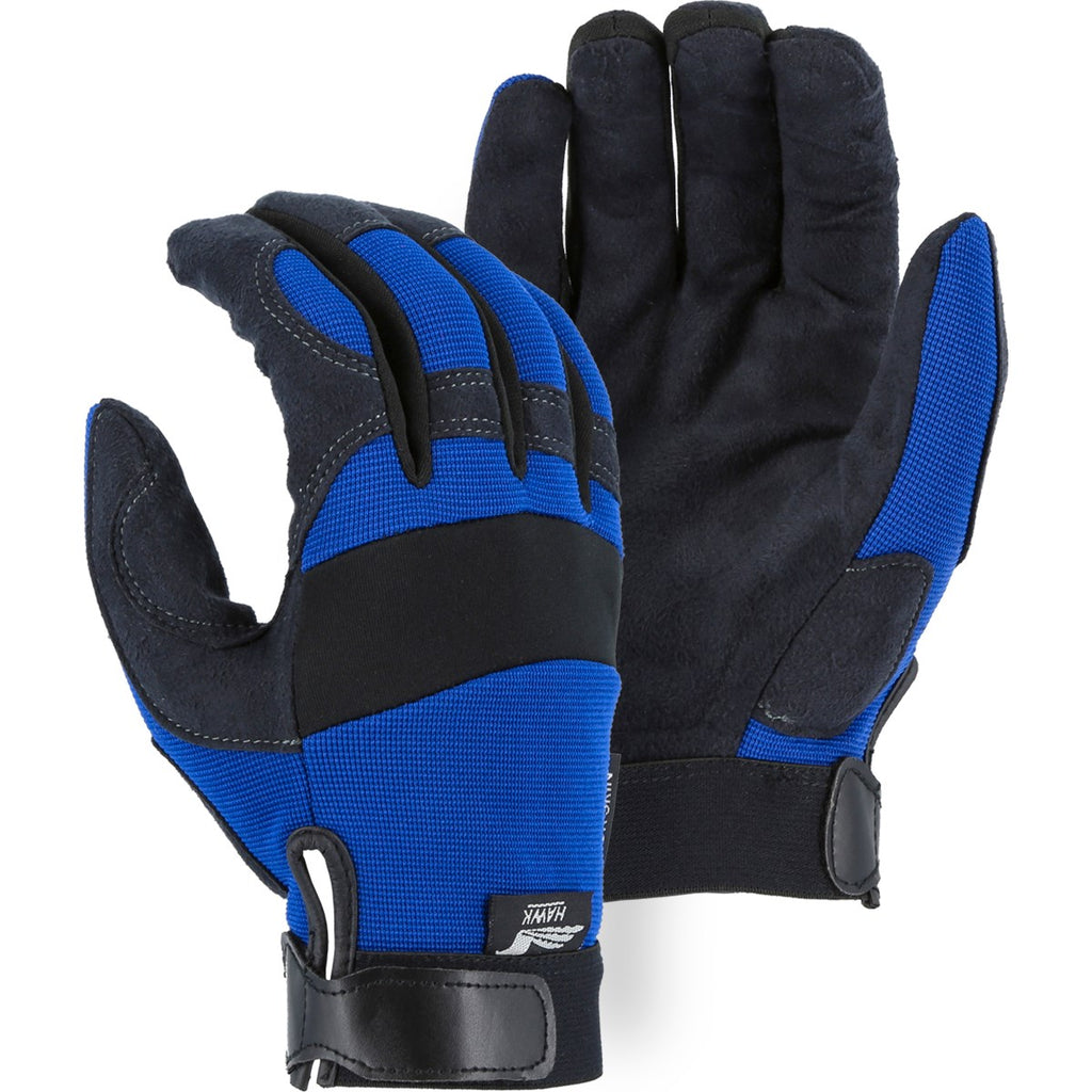 Majestic 2137BL Armor Skin Mechanics Glove with Blue Knit Back (One Dozen)