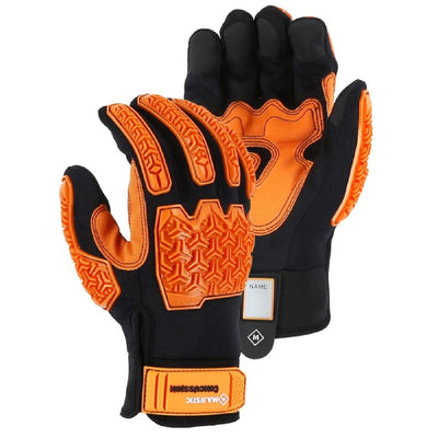 Majestic 21472BK Concussion Armor Skin Mechanics Glove with D3O Impact Protection & Palm Padding (One Dozen)