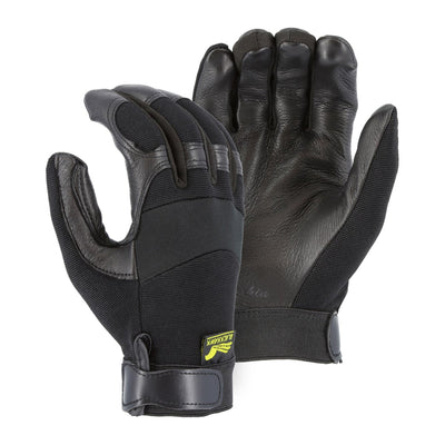 Majestic 2151 Black Hawk Mechanics Glove with Deerskin Palm and Stretch Knit Back (One Dozen)