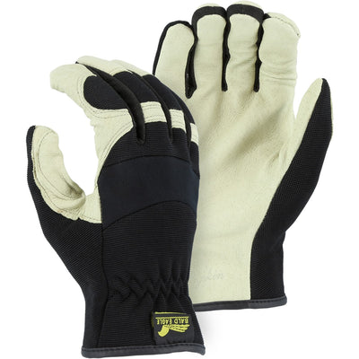 Majestic 2152D Bald Eagle Mechanics Glove with Pigskin Palm and Stretch Knit Back (One Dozen)
