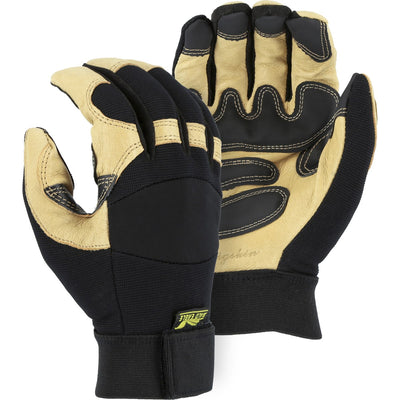 Majestic 2160 Black Eagle Mechanics Glove with Pigskin Palm and Grip Patches (One Dozen)