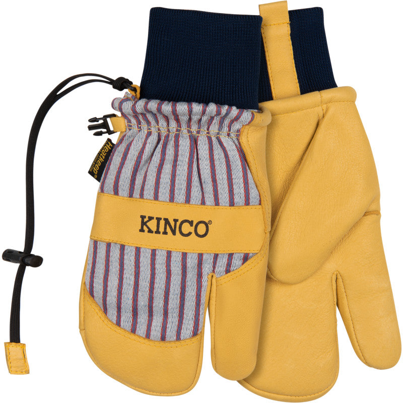 Kinco 1927KWLT Lined Premium Grain Pigskin Lobster Ski Mitt with Omni-Cuff™