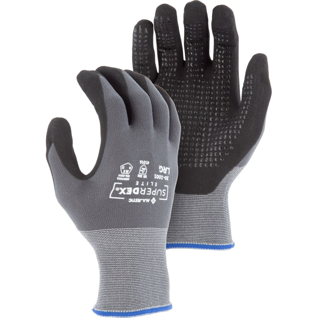 Majestic 30-1001 SuperDex Palm Dip Glove with Premium Foam Nitrile (One Dozen)