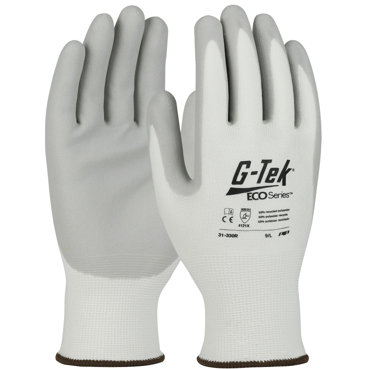 G-Tek 31-330R Seamless Knit Recycled Yarn / Spandex Blended Glove with Nitrile Coated Foam Grip on P