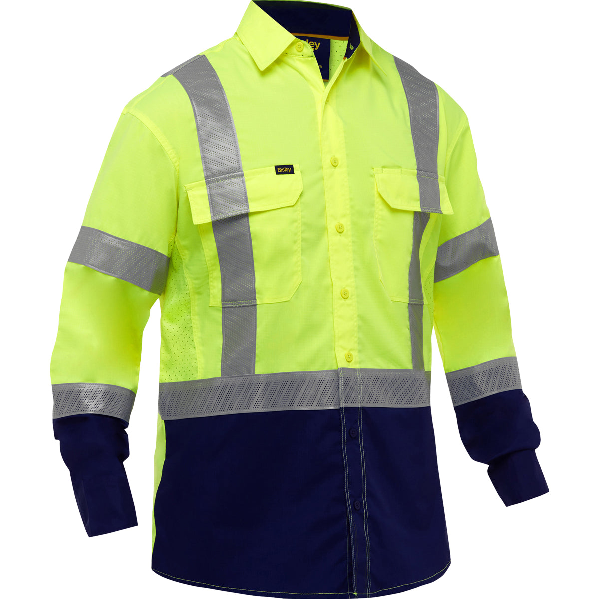 Bisley 313M6491H ANSI Type R Class 3 Long Sleeve Work Shirt with Navy Bottom