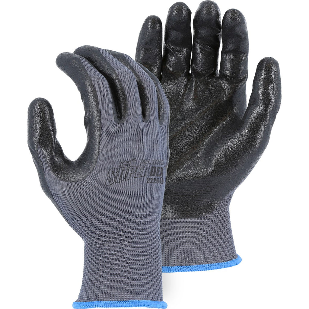 Majestic 3226 Foam Nitrile Palm Dipped Glove with two layer coating on Nylon Liner (One Dozen)