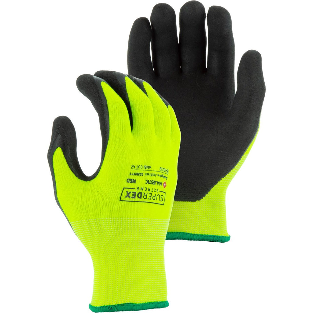 Majestic 3228HYT SuperDex Micro Foam Nitrile Palm Coated Glove on Nylon Shell (One Dozen)