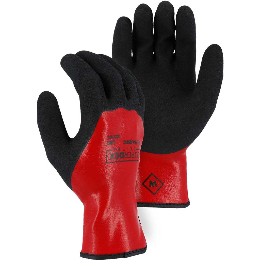 Majestic 3237AL Superdex Liquid Resistant Micro Crinkle Latex 3/4 dip over full foam latex dip (One Dozen)