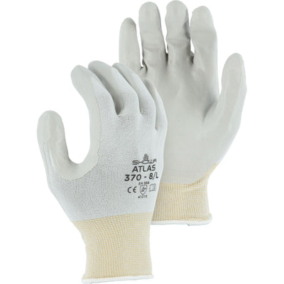 Majestic 3260 Atlas Gray Nitrile Palm Dipped Glove on White Nylon Liner (One Dozen)