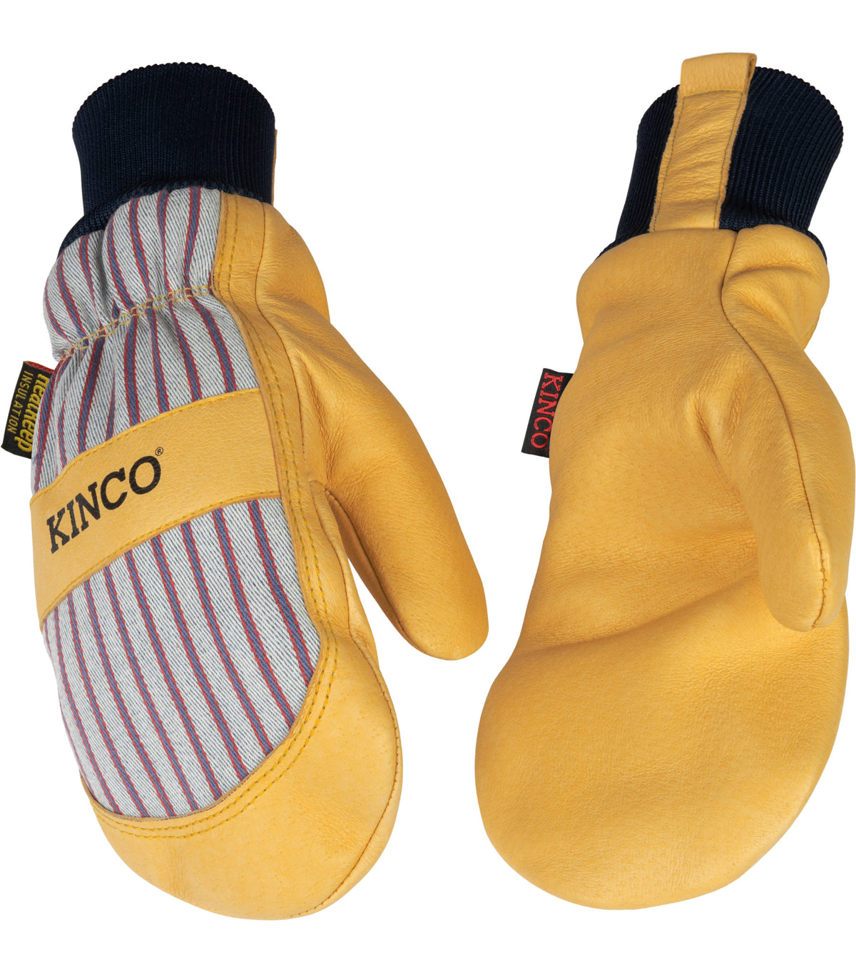 Kinco 1927KWT Kids' Lined Premium Grain Pigskin Palm Mitt with Knit Wrist (3 Pair) - alternate view 2
