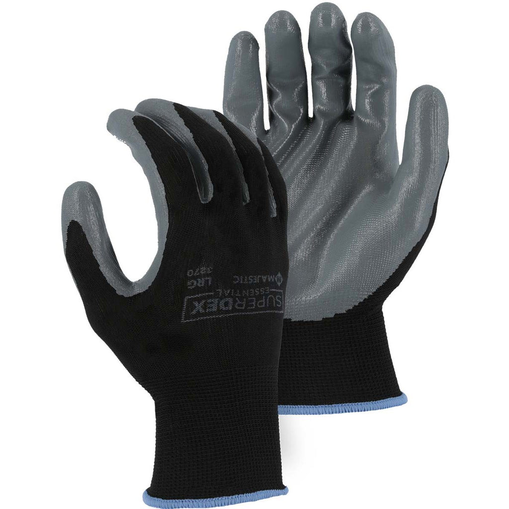 Majestic 3270 SuperDex Gray Nitrile Palm Dipped Glove on Recycled Nylon Liner (One Dozen)