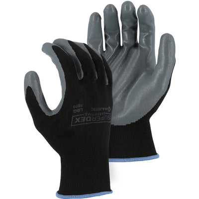 Majestic 3270 SuperDex Gray Nitrile Palm Dipped Glove on Recycled Nylon Liner (One Dozen)