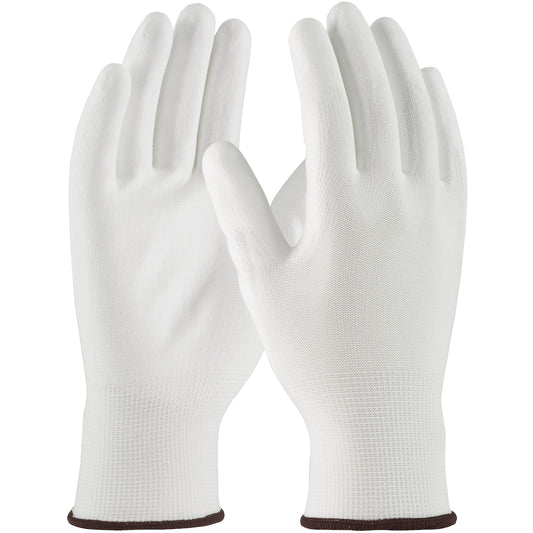 PIP 33-115 Seamless Knit Polyester with Polyurethane Coated Flat Grip on Palm and Fingers Safety Glove(One Dozen)