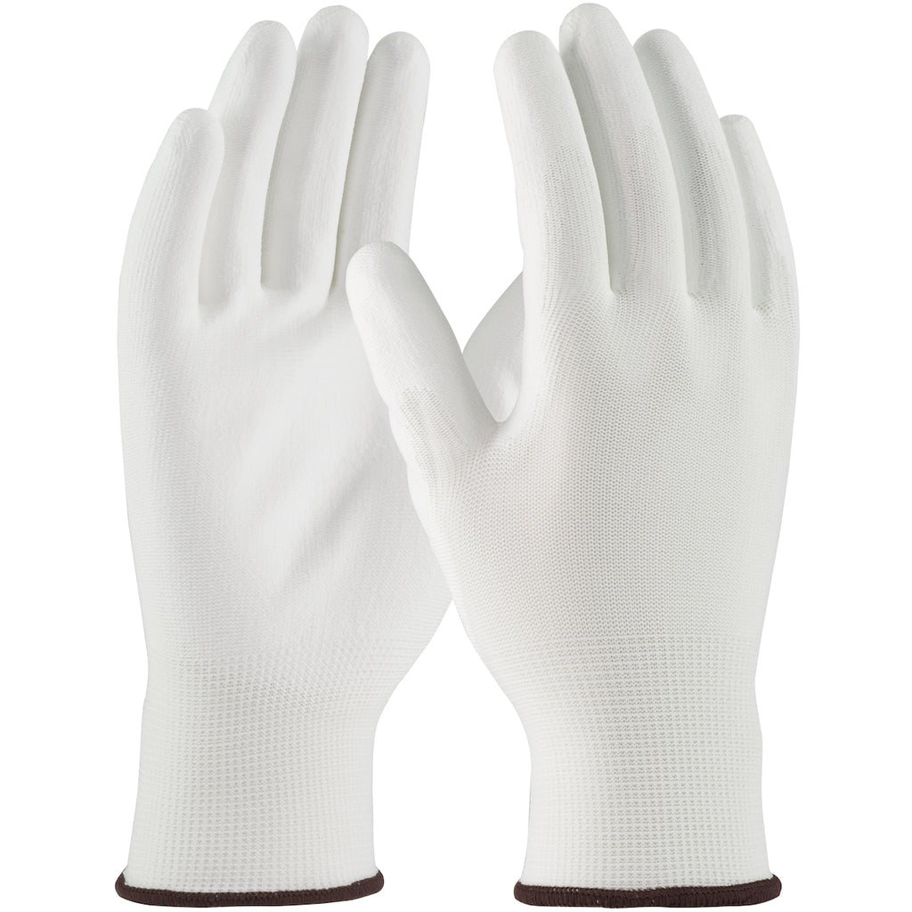 PIP 33-115 Seamless Knit Polyester with Polyurethane Coated Flat Grip on Palm and Fingers Safety Glove(One Dozen)