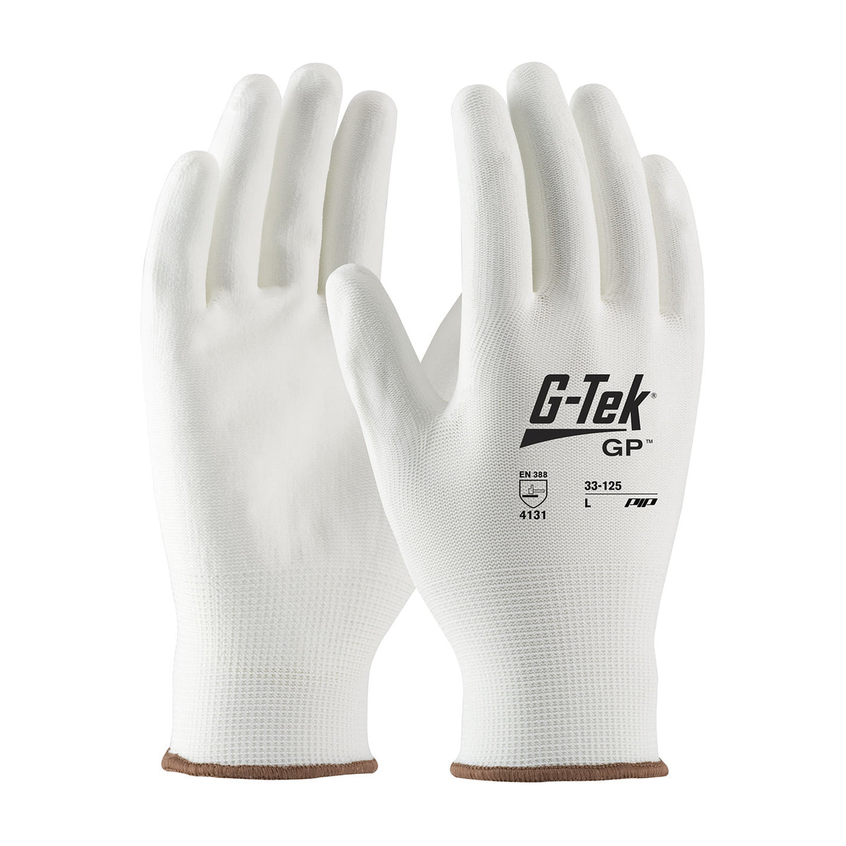 G-Tek 33-125 Seamless Knit Nylon Blend with Polyurethane Coated Flat Grip on Palm and Fingers Safety Glove(One Dozen)