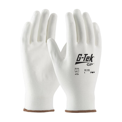 G-Tek 33-125 Seamless Knit Nylon Blend with Polyurethane Coated Flat Grip on Palm and Fingers Glove (One Dozen)