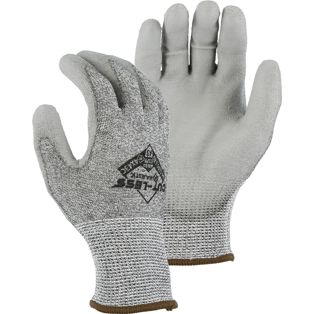 Majestic 33-1500 Cut-Less Korplex Glove with Polyurethane Palm, 13g, ANSI A4 (One Dozen)