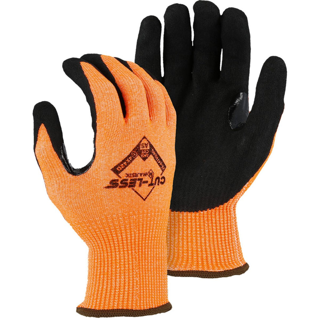 Majestic 33-4476 Cut-Less Korplex Glove with Sandy Nitrile Palm, 13g, ANSI A5 (One Dozen)