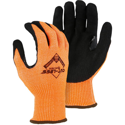 Majestic 33-4476 Cut-Less Korplex Glove with Sandy Nitrile Palm, 13g, ANSI A5 (One Dozen)