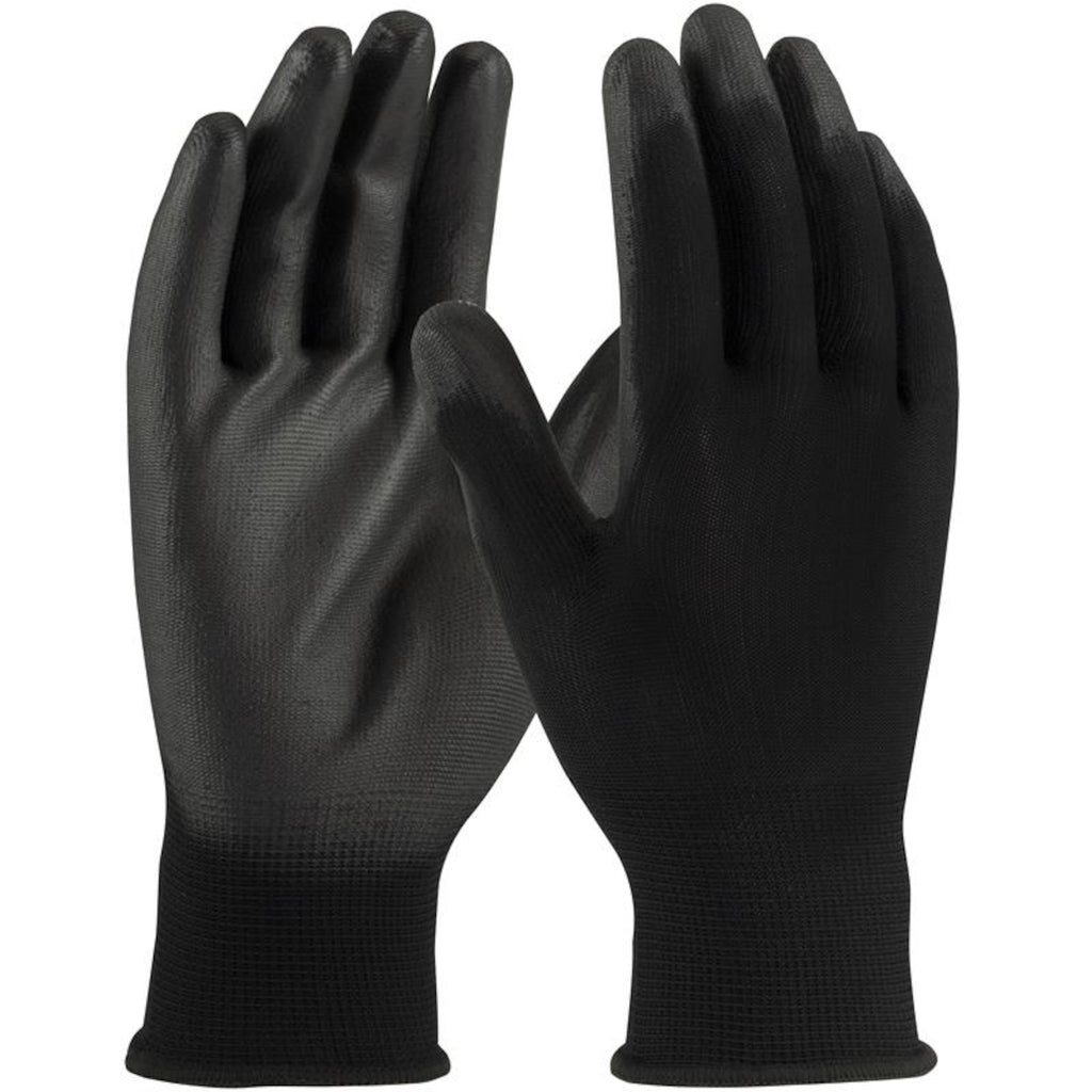 PIP 33-B115 Seamless Knit Polyester with Polyurethane Coated Flat Grip on Palm and Fingers Safety Glove(One Dozen)