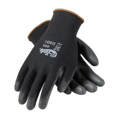 G-Tek 33-B125 Seamless Knit Nylon Blend with Polyurethane Coated Flat Grip on Palm and Fingers Glove (One Dozen)