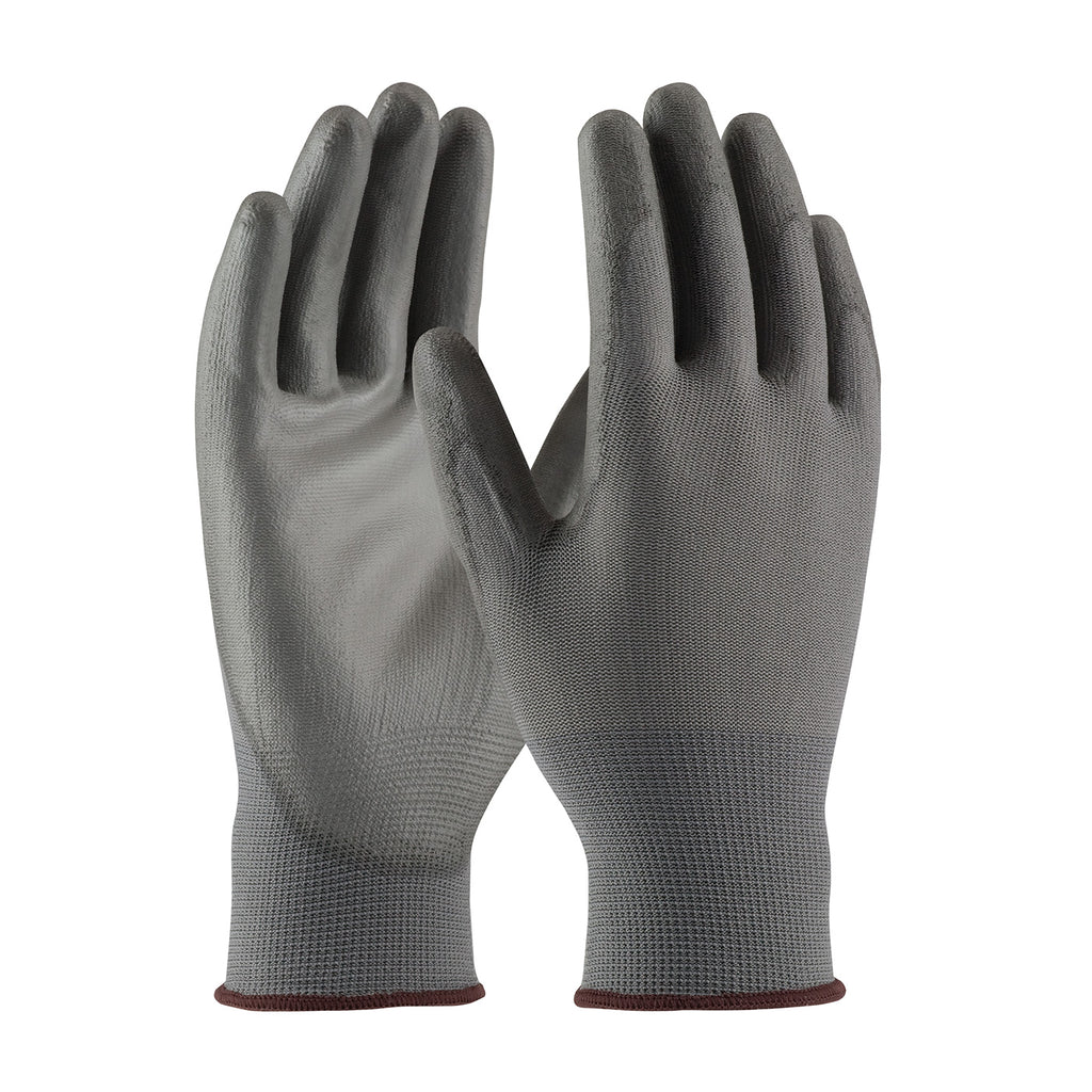 PIP 33-G115 Seamless Knit Polyester with Polyurethane Coated Flat Grip on Palm and Fingers Glove (One Dozen)