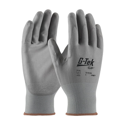 G-Tek 33-G125 Seamless Knit Nylon Blend with Polyurethane Coated Flat Grip on Palm and Fingers Glove (One Dozen)
