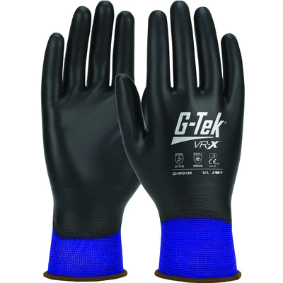G-Tek 33-VRX180 Seamless Knit Nylon Glove with Polyurethane Advanced Barrier Protection Coating on F