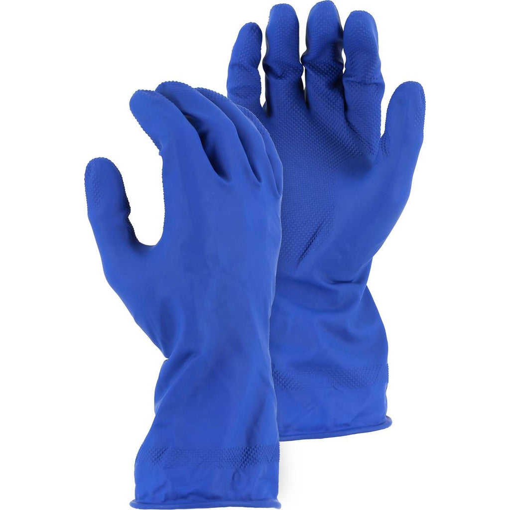 Majestic 3352 Unlined 19 MIL Latex Glove with Rolled Cuff & Diamond Grip Pattern (One Dozen)