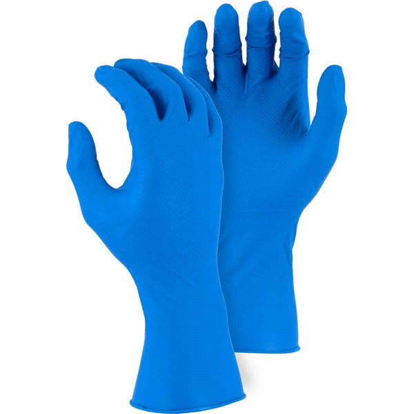 Majestic 3352AB Super Grip Disposable Gloves with Embossed Fish Scale Pattern, Blue (1 Case)