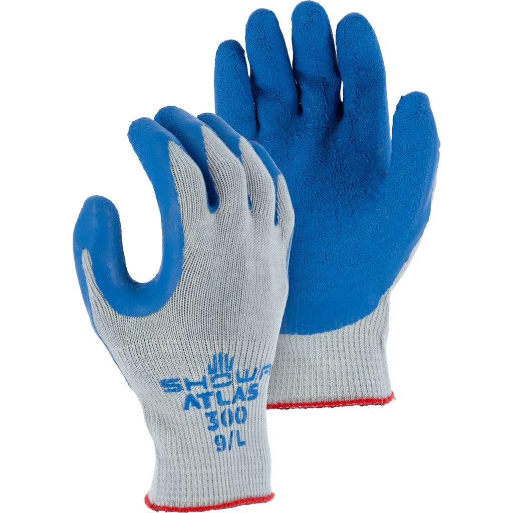 Majestic 3385 Atlas Wrinkled Latex Palm Coated Glove with Cotton/Poly Seamless Knit Liner (One Dozen)