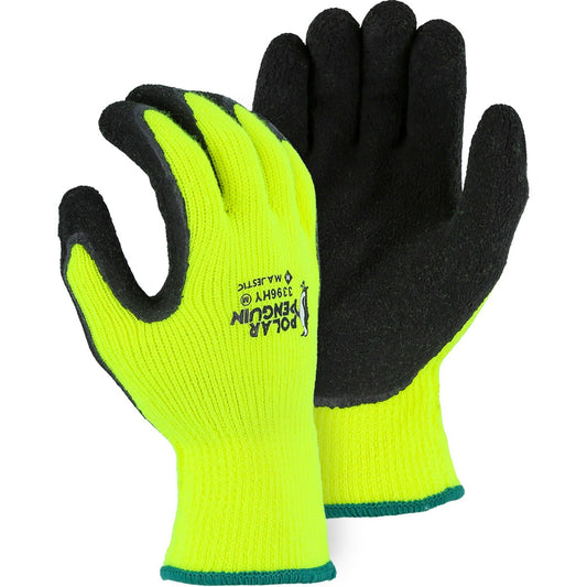 Majestic 3396HY Polar Penguin Winter Lined Napped Terry Glove with Foam Latex Dipped Palm (One Dozen)