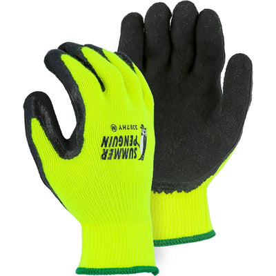 Majestic 3397HY Summer Penguin Glove with Latex Palm Coating on Hi-Vis Yellow Knit Liner (One Dozen)