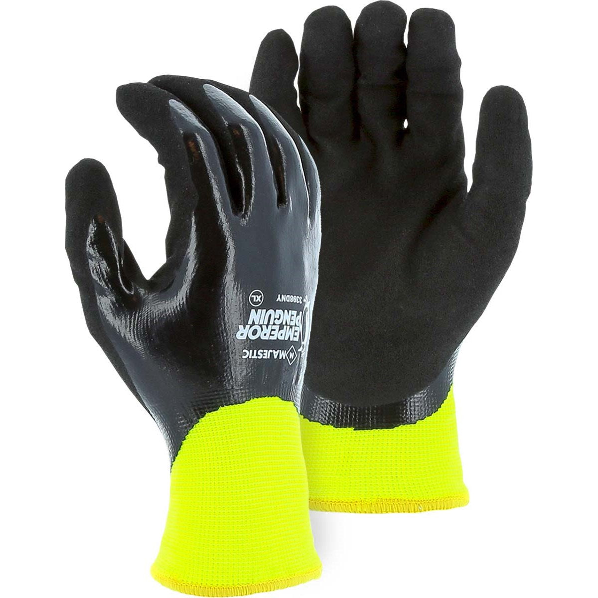Majestic 3398DNY Emperor Penguin Winter Lined Nylon Glove with Closed-Cell Nitrile Dip Palm (One Dozen)