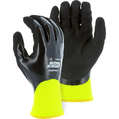 Majestic 3398DNY Emperor Penguin Winter Lined Nylon Glove with Closed-Cell Nitrile Dip Palm (One Dozen)