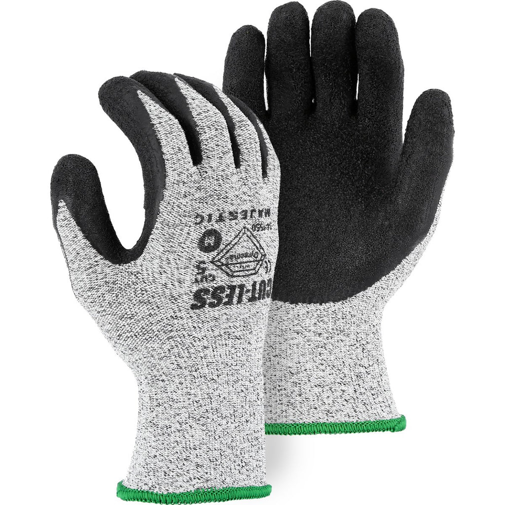 Majestic 34-1550 Cut-Less Dyneema Glove with Crinkle Latex Palm, 10g, ANSI A3 (One Dozen)