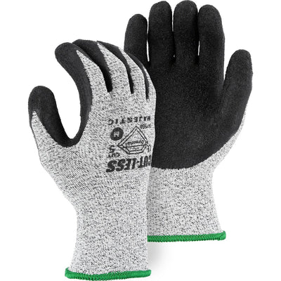 Majestic 34-1550 Cut-Less Dyneema Glove with Crinkle Latex Palm, 10g, ANSI A3 (One Dozen)